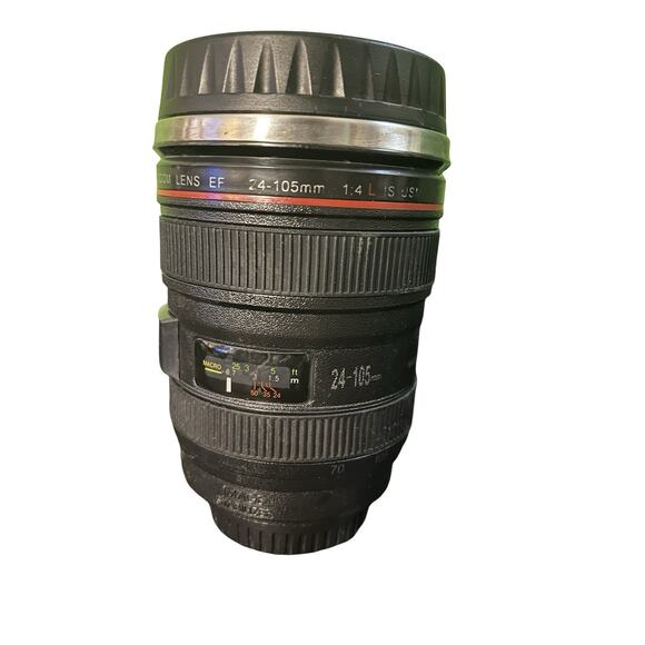 Camera Lens Coffee Mug Cup 24-105 Travel Stainless Steel Leakproof Lid Insulated - Picture 3 of 7
